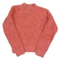 Ružový chlpatý sveter