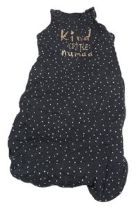 Antracitový puntíkatý zateplený spací pytel s nápisom George