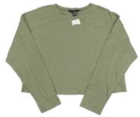 Nové - Khaki crop tričko New Look
