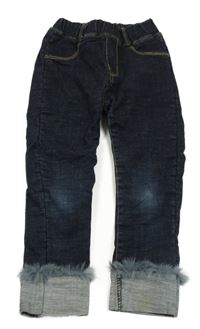 Tmavomodré podšité rifle