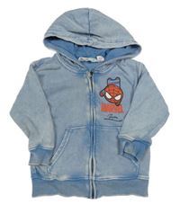 Svetlomodrá prepínaci mikina so Spidermanem a kapucňou H&M