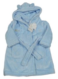 Nové - Světlemodrý chlupatý župan s kapucí Babytown
