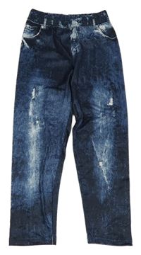 Tmavomodré legíny riflového vzhledu