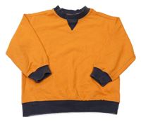 Oranžovo-tmavomodrá mikina Zara