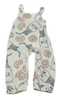 Biele na traké nohavice s mlíkem a sušenkami Shein