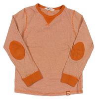 Oranžovo-bílé proužkaté triko H&M