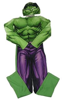 Kostým - 2set - Zeleno-fialový overal + maska - Hulk H&M
