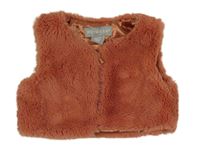 Tehlová chlpatá podšitá vesta Primark