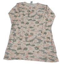Světlerůžovo-šedá army noční košile 