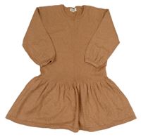 Broskvové pletené třpytivé šaty H&M