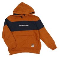 Oranžovo-tmavomodrá mikina s kapucňou C&A