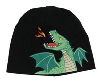 Černá čepice s drakem H&M 