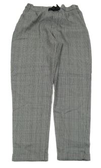 Sivo-čierne vzorovano/kostkované nohavice H&M