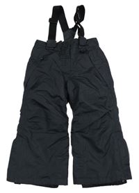 Antracitové šusťákové funkční oteplovačky s kšandami Lupilu