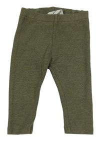 Khaki rebrované legíny H&M