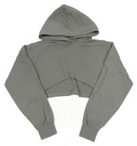 Sivá crop mikina s kapucňou Zara