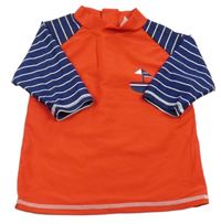 Červeno-tmavomodré UV tričko s loďkou Miniclub