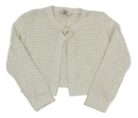 Nové - biely perforovaný prepínaci crop sveter Pep&Co