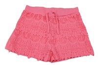 Neónově ružové kraťasy s čipkou Primark