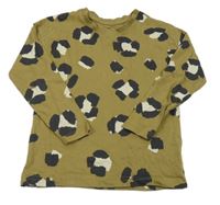 Kaki-čierno-béžové tričko s leopardím vzorom George