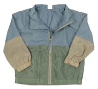 Světlemodro-kaki-béžová šušťáková jarná bunda H&M