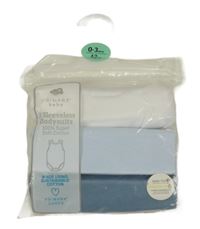 Nové - 3x tílkové body - modré + světlemodré + bílé PRIMARK