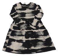 Čierno-béžové vzorované bavlnené šaty H&M