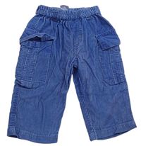 Modré menšestrové cargo nohavice