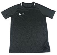 Tmavošedé vzorované sportovní funkční tričko Nike 