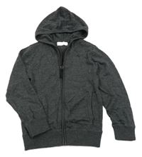 Sivý melírovaný prepínaci vlnený sveter s kapucňou H&M