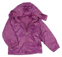 Ružová šušťáková zateplená bunda s odopínacíá kapucňou Hong