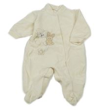 Smetanový sametový overal se zvířátky 