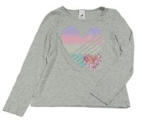 Sivé tričko so srdiečkami C&A