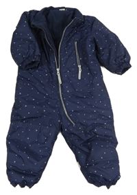 Tmavomodrá šusťáková zimní kombinéza s hvězdičkami H&M