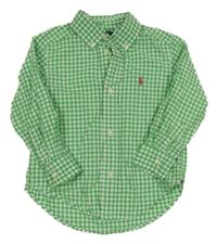 Zeleno-biela kockovaná košeľa Ralph Lauren