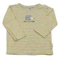 Smetanovo-okrové pruhované tričko s ježkom Staccato