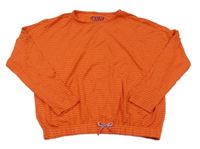 Červeno-oranžové pruhované oversize tričko Tchibo