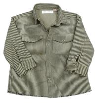 Smetanovo-čierna prúžkovaná košeľová bunda so slniečkom Zara