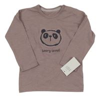 Nové - Fialovošedé tričko s pandou George