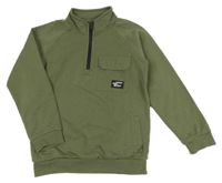 Khaki mikina s vreckom a rolákom Matalan