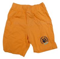 Oranžové bavlnené kraťasy s tlapkou Dopodopo