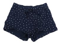 Tmavomodré bavlnené kraťasy s bodkami H&M