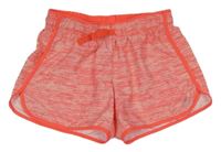 Oranžové melírované športové kraťasy