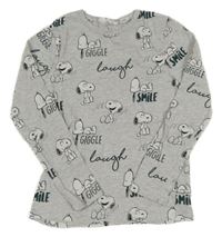 Sivé melírované tričko so Snoopym H&M