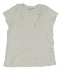 Biele tričko s volánikmi Primark