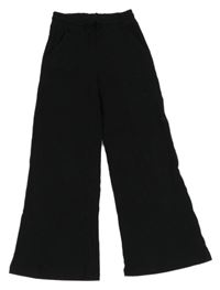 Čierne rebrované culottes nohavice De Facto