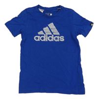 Tmavomodré tričko s logem Adidas