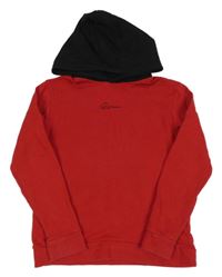 Červeno-čierna mikina s nápisom a kapucňou River Island