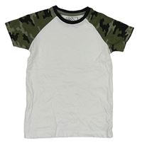 Bílo-army-černé tričko Matalan