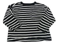 Černo-bílé pruhované mikinotriko s vreckom H&M